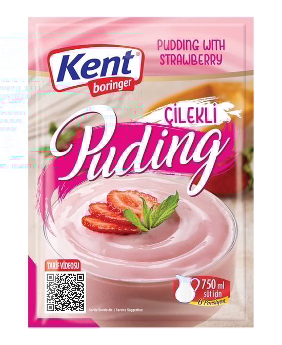 Kent Boringer Puding 125 Gr Çilekli