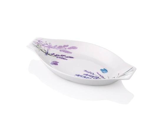 Noble Life Lavanta Desenli Porselen Oval Servis Tabağı 21 Cm