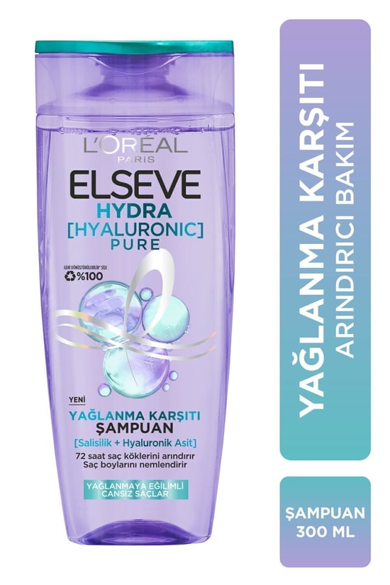 Elseve Hydra [hyaluronic] Pure Salisilik Asit Içeren Yağlanma Karşıtı Arındırıcı Şampuan 300ml