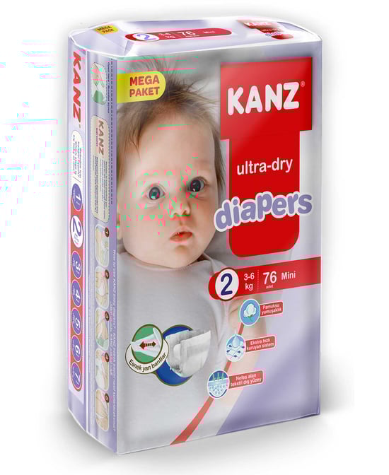 Kanz Bebek Bezi 2 Mini 3-6 Kg 76'lı Paket