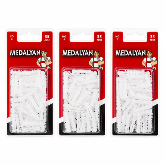 Medalyan Dl-36 ( No-6 ) Dübel Beyaz & Plastik