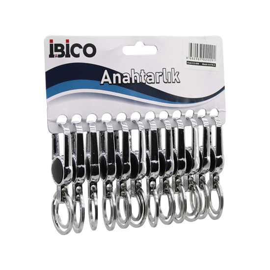İ12-009 ( Yuvarlak Model Gövde ) ( Metal ) ( Plastik Kaplı Gövde ) Anahtarlık ( Çift Halkalı ) ( Kemer Geçmeli )