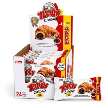 Elvan Today Kruvasan Çikolatalı 62 Gr Xl 24 Adet Yeni Tasarım