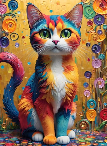 Nova Puzzle 1000 Parça Çok Renkli Kedi Portresi Puzzle