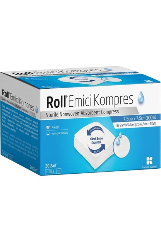 Roll Emici Kompres 7,5 Cm X 7,5 Cm 100 Lü