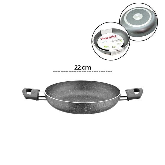 Papilla Fred ( Egg Pan ) ( 22 Cm ) ( Sahan ) ( Granit Tava ) ( Gri Kırçıllı ) ( Çift Saplı ) ( Brkt-712289 )