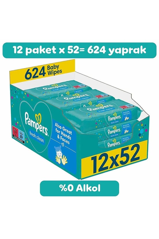 Prima Pampers Baby Islak Havlu Fresh Clean 52li*12 Adet