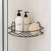 K13-097 ( Tek Katlı & Üçgen ) ( Siyah ) ( Metal ) Banyo Köşelik & Duşkabin Raf