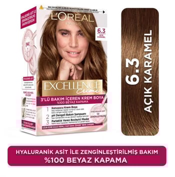 Loreal Excellence Creme Saç Boyası 6.3 Açık Karamel