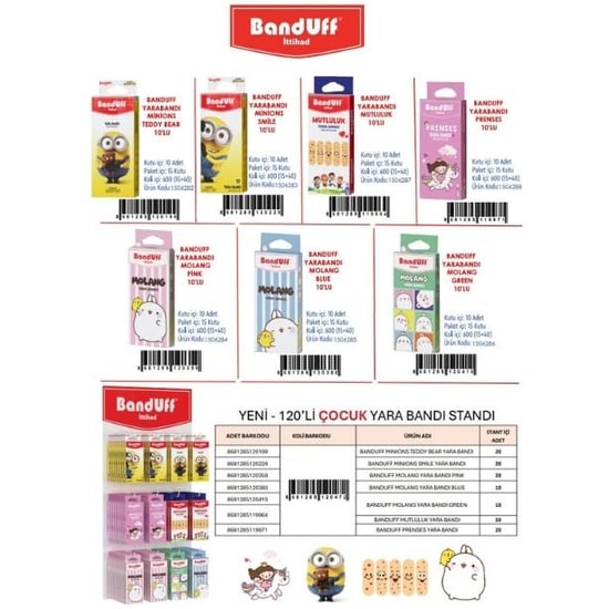 Banduff Yara Bandı 120 li Yeni Çocuk Yara Bandı Standı 