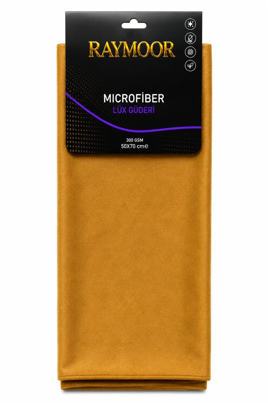 Raymoor 300 Gsm Lüks Güderi Mikrofiber Bez 50x70 Cm Profesyonel Araç Cam ve Kurulama Bezi
