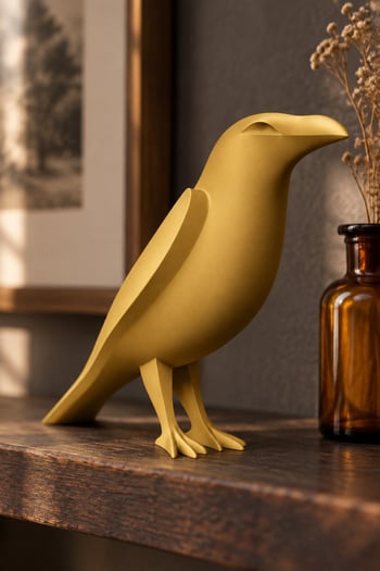 Karga Figürlü Dekoratif Biblo - 17cm Altın