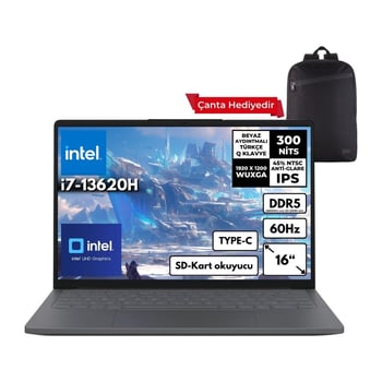 Lenovo Ideapad Slim 3 I7-13620h 8-gbddr5 1 Tbssd Intel® Uhd Graphics 16" Wuxga Freedos + Sırt Çantas