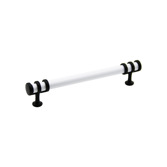 -950 ( 16cm ) ( Yüzük Siyah & Kulp Beyaz ) Boru Çekmece Kulp