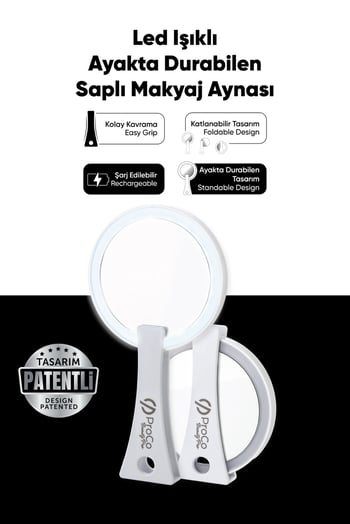 Proco Beauty Pro Led Işıklı Ayakta Durabilen Makyaj Aynası - Şarj Edilebilir Uzun Ömürlü Kullanım ( Beyaz, Pembe)