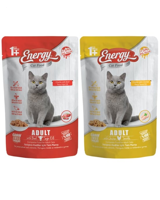 Kedİ Mamasi İslak Yetİşkİn Siğir Etlİ & Tavuklu Karma 85 Gr