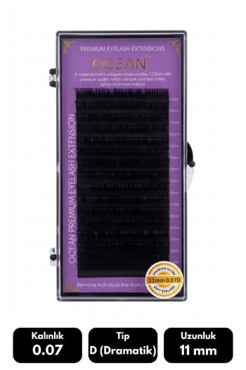 Ocean 0.07d Dramatik Kıvrım 11 Mm Soft Eyelash Doğal İpek Kirpik 16'lı