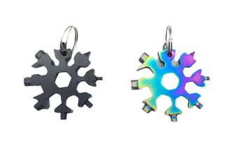 Emg Snow Edc Tool Hrd-143 ( 8-başlı & 19-fonksiyonlu ) ( Alyan Seti Anahtarlık )( Kar Tanesi Modeli Yuvarlak )