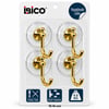 İ17-016 ( 4pcs ) ( Gold ) (krom Görünüm) Plastik Askı ( Yapışkanlı Montaj=şeffaf Mika Kristal Plaka ) (6kg)