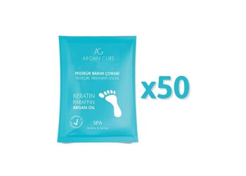 Argan Cure Kremli Pedikür Bakım Çorabı 50 Çift (1 Koli)