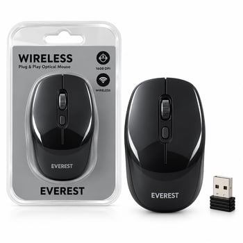 Everest Smw-89 ( Wireless & Kablosuz ) Usb Optical Mouse ( Vakumlu Ambalaj ) ( 1600dpi ) ( Pilli= 1aa )
