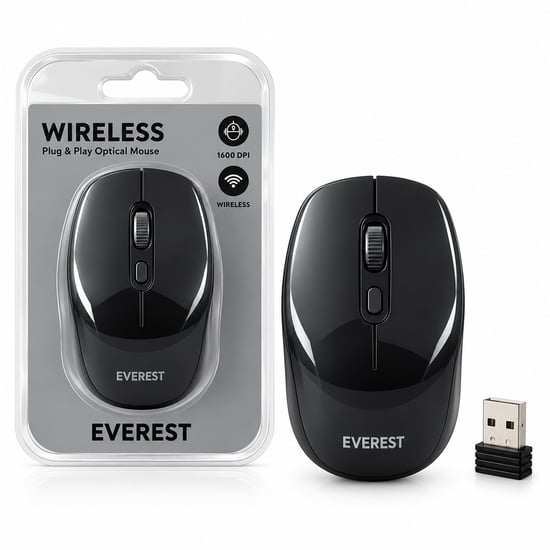 Everest Smw-89 ( Wireless & Kablosuz ) Usb Optical Mouse ( Vakumlu Ambalaj ) ( 1600dpi ) ( Pilli= 1aa )
