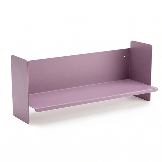 Mor Metal Duvar Rafı - Masa Üstü Kitaplık ve Çok Amaçlı Ofis Düzenleyici 21x70 Cm