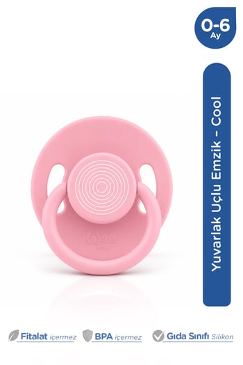 Wee Baby Cool Yuvarlak Uçlu Silikon Emzik 0-6 Ay Pembe
