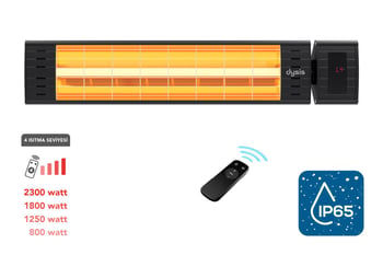 Art Plus Karbon Serisi Ip65 Suya-toza Dayanıklı 2300 W Siyah Uzaktan Kumandalı İç/dış Mekan Isıtıcı