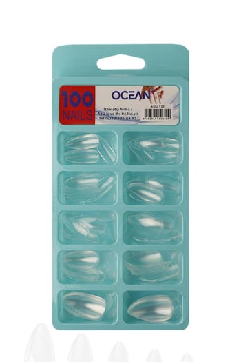 Ocean 100'lü Badem Tırnak Nail Şeffaf Asu-132
