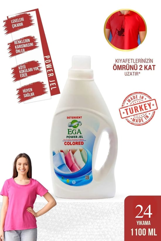 Ega Kimya Power Jel Renkli Sıvı Yıkama Deterjanı 1100 ml