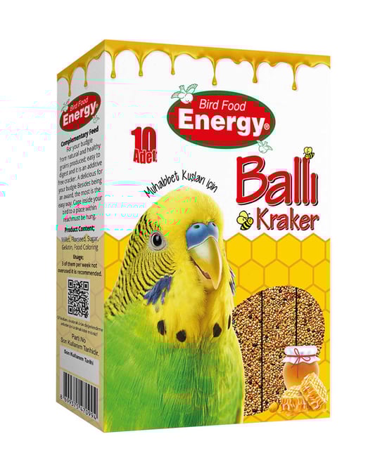 Energy Muhabbet Kuşu Krakeri 10'lu Paket Ballı