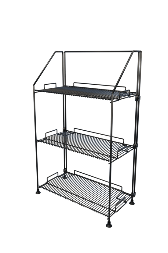 Akroraf 3'lü Siyah Metal Özel Tasarım Çok Amaçlı Raf Mutfak Banyo