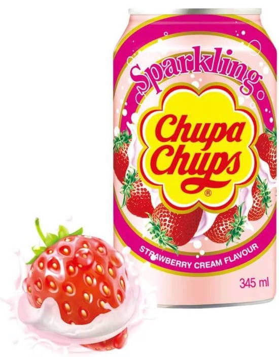 Chupa Chups Sparkling Strawberry & Cream Flavour 345 Ml