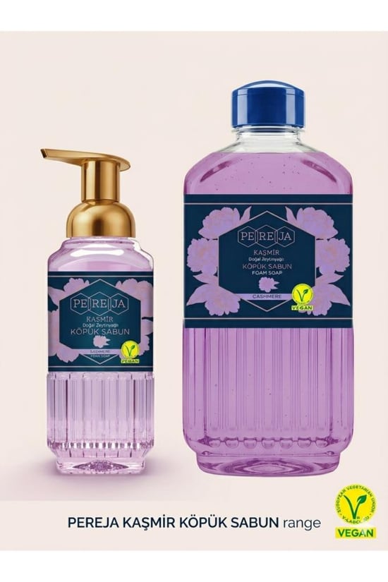 Pereja Kaşmir Doğal Zeytinyağlı Köpük Sabun 1000 Ml + 500 Ml Avantajlı Paket