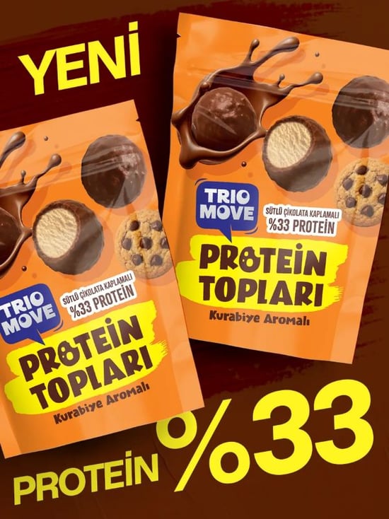 Trio Move Sütlü Çikolata Kaplı %33 Protein Topları Kurabiye Aromalı 72 Gr