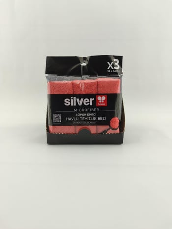 Silver Home 265 Gsm 32x32 Cm 3'lü Süper Emici Kurulama Bezi-kırmızı