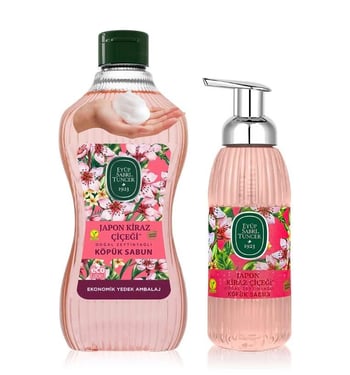 Eyüp Sabri Tuncer Japon Kiraz Çiçeği Doğal Zeytinyağlı Köpük Sabun 1.5 Lt + 500 Ml