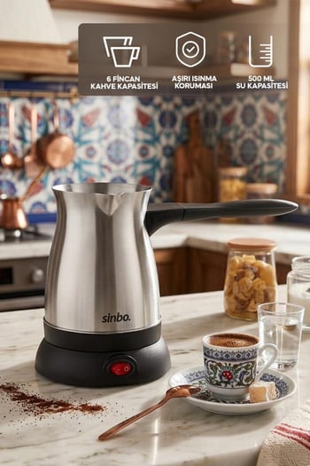 Sinbo Scm-9038 Elektrikli Türk Kahve Makinesi 5 Fincan 500 Ml Paslanmaz Çelik Cezve