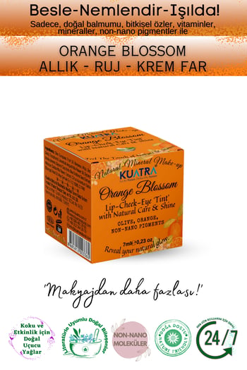 Kuatra Orange Blossom Lip-cheek-eye ‘tint’ Doğal İçerikli Çok Amaçlı Allık, Ruj, Göz Farı