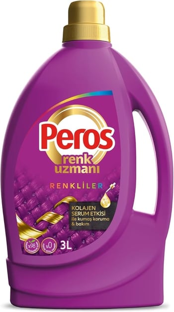 Peros Sıvı Bakım Renk Uzmanı Renkliler için Sıvı Çamaşır Deterjanı 3 L