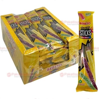 Bebeto Sour Stıcks Mix Fruit Yumuşak Şeker 30gr