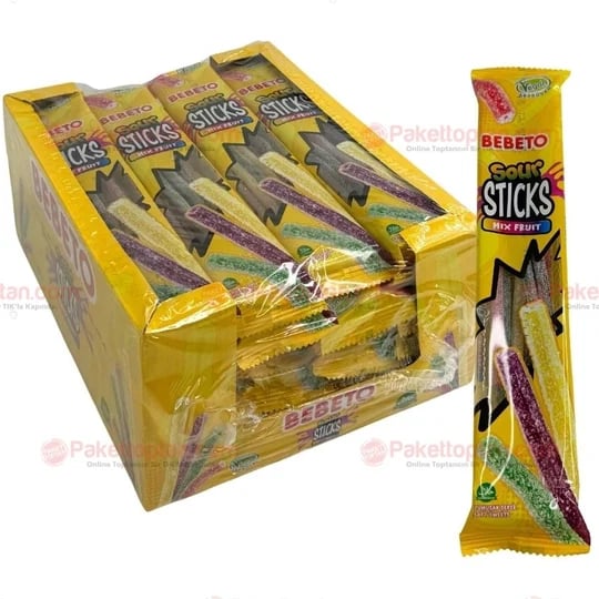 Bebeto Sour Stıcks Mix Fruit Yumuşak Şeker 30gr