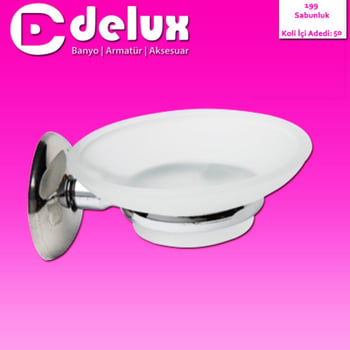 Delux Banyo Aks-199 ( Plastik ) Katı Sabunluk ( Krom Metal Tutacak )