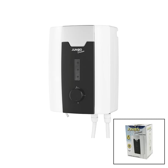 Jumbo Premium ( Beyaz ) Su Isıtıcı Elektrikli Şofben ( Duş Başlık )( 7 Emniyet Termostat )( 3 Kademeli ) (8000w)