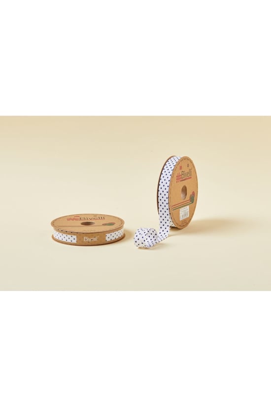 Biye Puanlı Katlı B08 Lacivert 2 Cm 25 Metre %65 Koton %35 Polyester