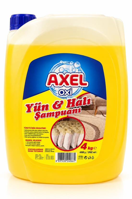 Axel Oxi Yün Halı ve Koltuk Şampuanı 4 Kğ