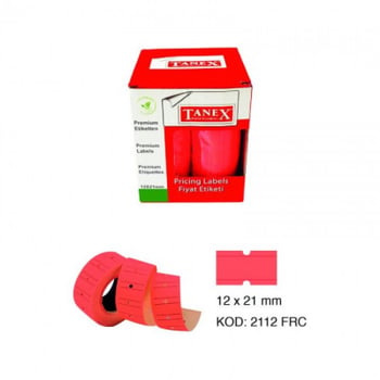 Tanex Kırmızı Fiyat Etiketi 12x21mm