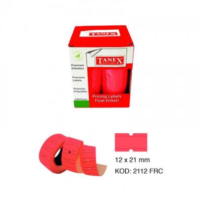 Tanex Kırmızı Fiyat Etiketi 12x21mm