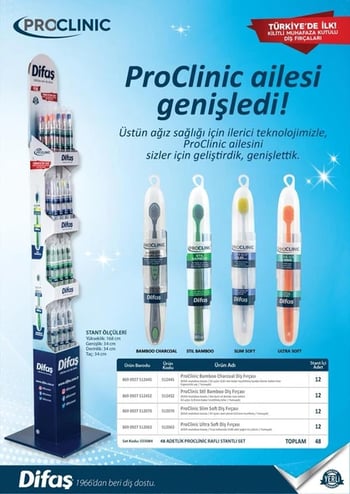 Difaş Proclinic Diş Fırçası 48'li Dikey Katlı Set